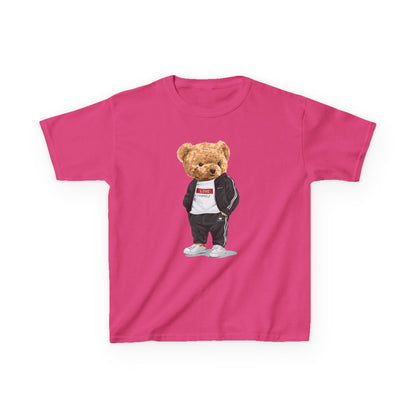 Youth Streetwear Graphic Tee - Fun Bear Design, Cool Kids T-Shirt, Summer Wear, Birthday Gift, Casual Outfit Heliconia