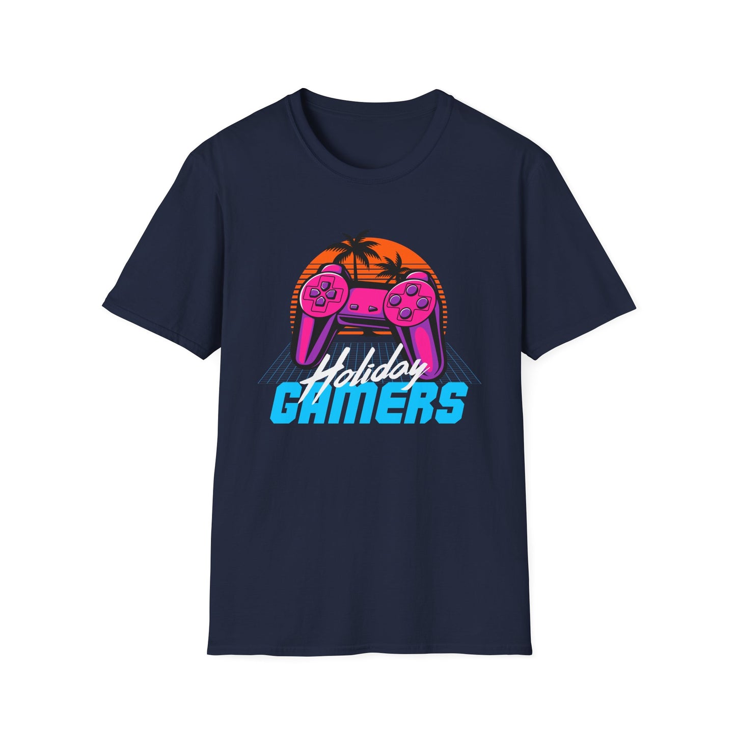 Retro Gamer T-Shirt, Gaming Shirt, Holiday Gift for Gamers, Cute Gaming Tee, Casual Gamer Apparel, Video Game Lover Top Navy