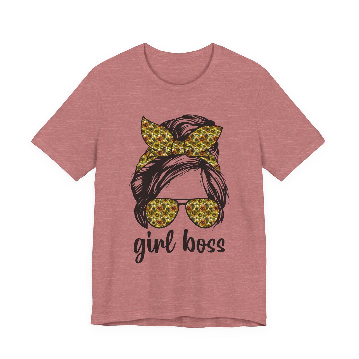 Stylish Girl Boss Tee: Empowerment Shirt for Women, Casual Outfit, Trendy Gift, Birthday Apparel, Motivational Fashion Heather Mauve