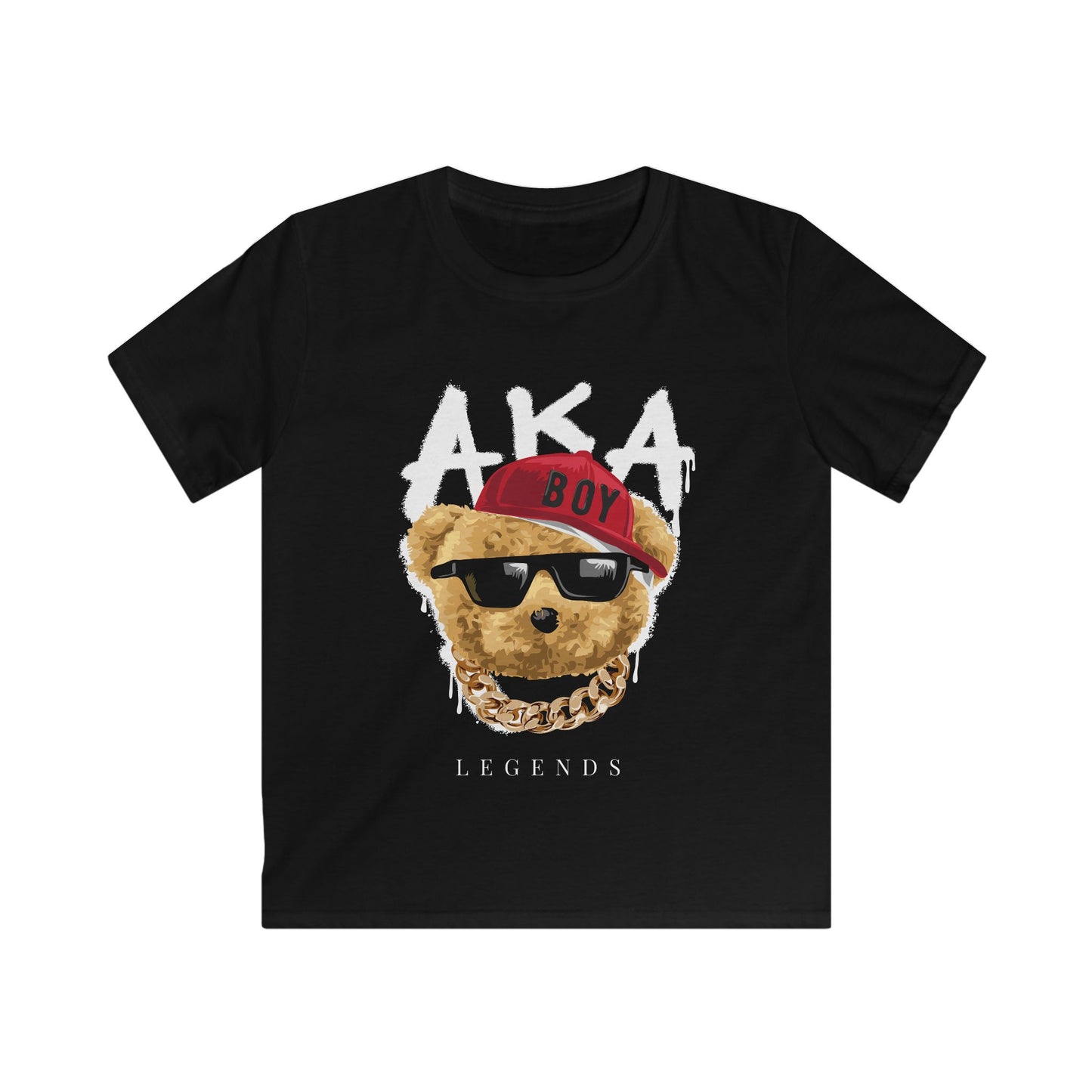 Cool Bear Graphic Kids Tee, Fun Animal T-Shirt, Trendy Youth Apparel, Perfect Gift for Boys, Summer Wear, Birthday Surprise Black