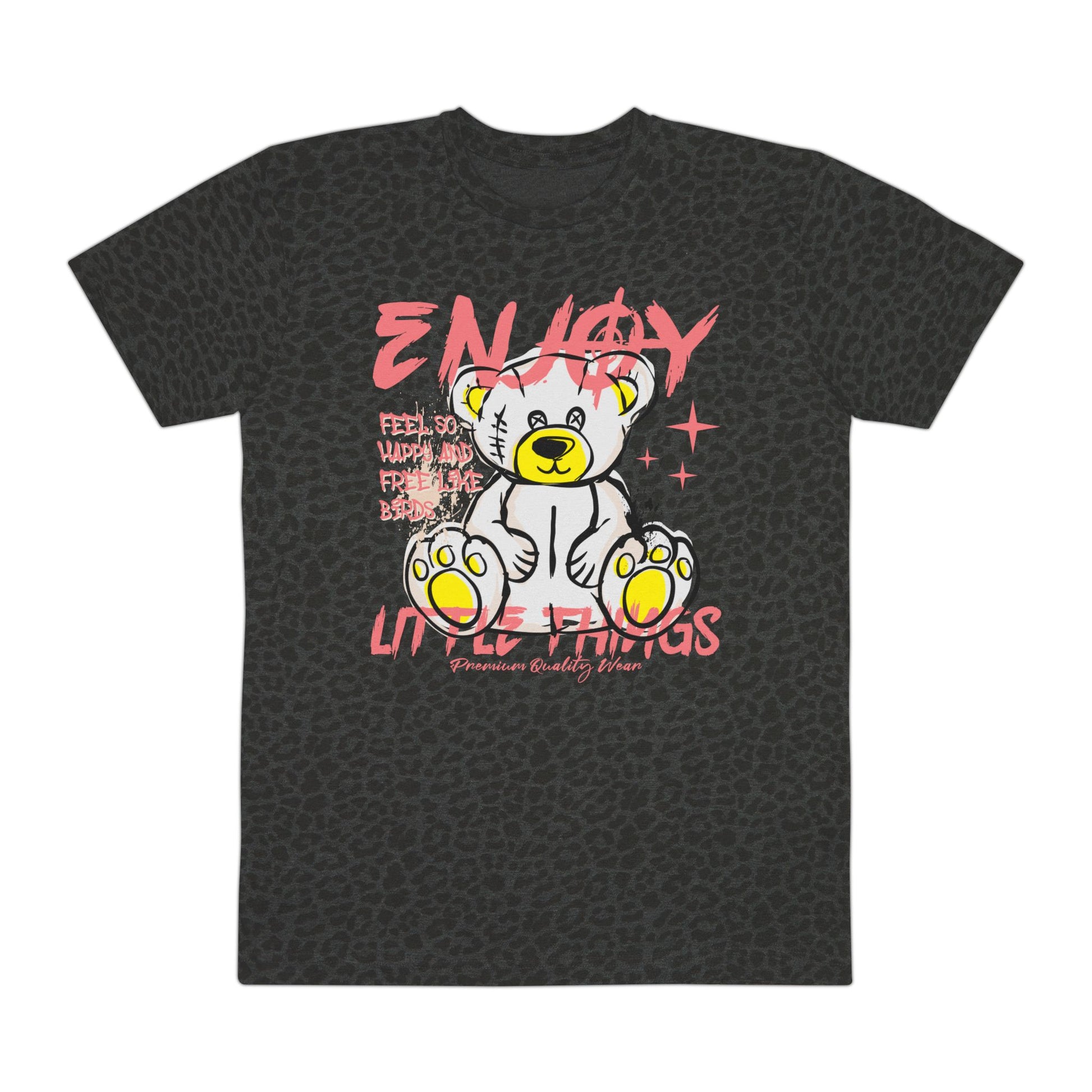 Enjoy Little Things Men's Tee, Graphic T-Shirt, Casual Wear, Animal Lover Gift, Unique Apparel Black Leopard
