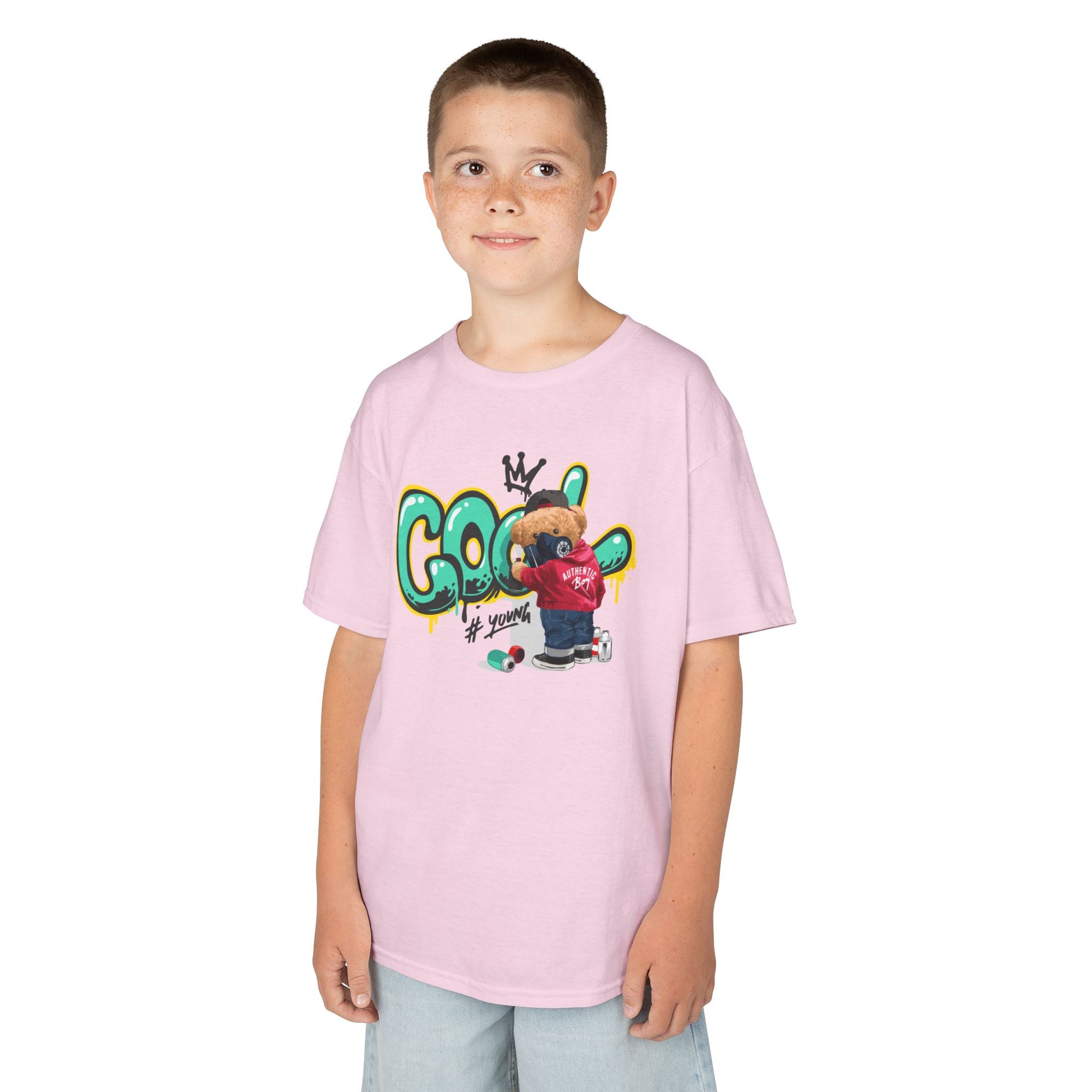 Cool Kids Heavy Cotton Tee, Fun T-Shirt for Children, Street Art Style Tee, Playful Graphic Shirt, Perfect for Birthdays and Everyday Wear