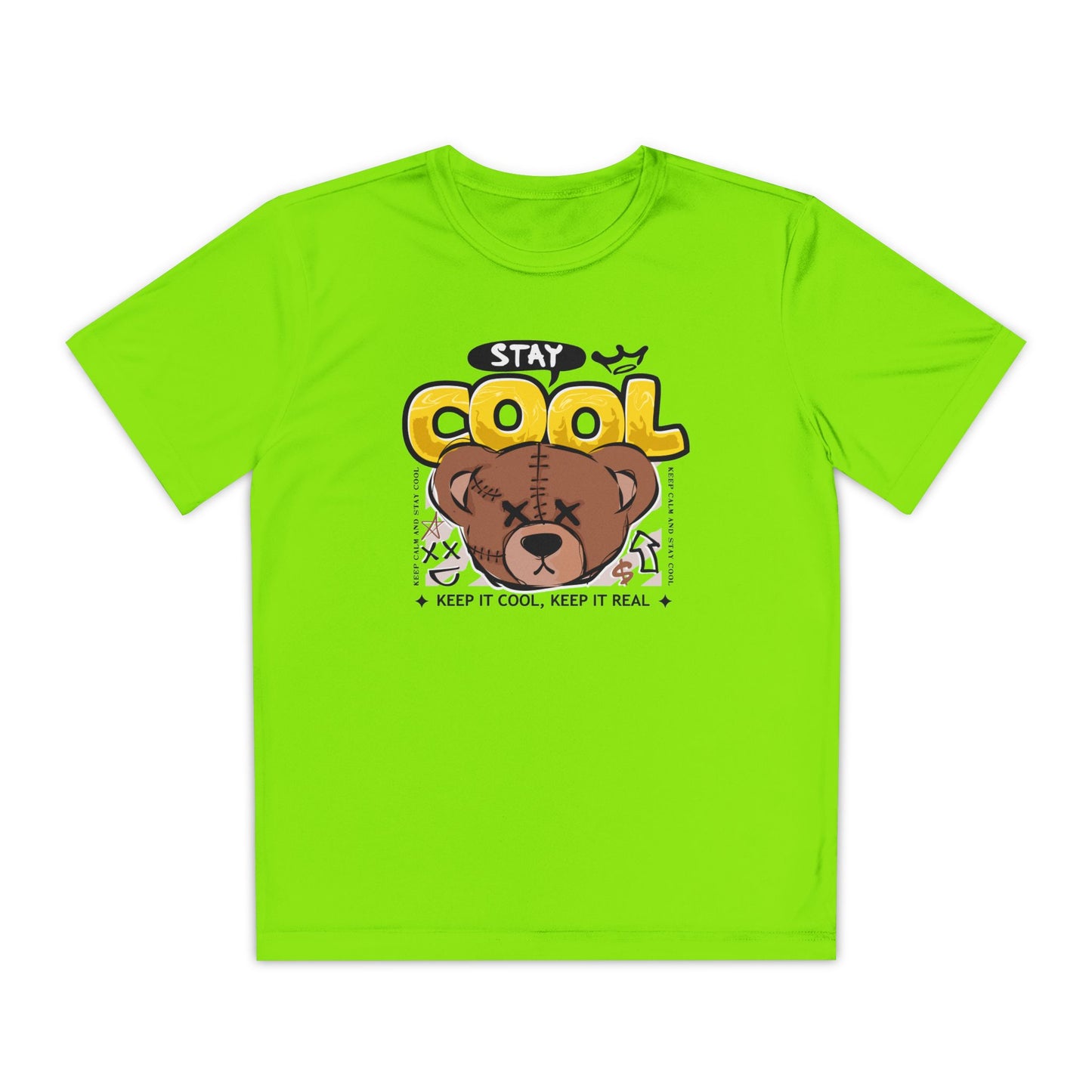 Cool Youth Competitor Tee - Fun Graphic Shirt for Boys & Girls, Casual Wear, Birthday Gift, Activewear, Everyday Style Lime Shock