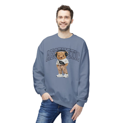 Aesthetic Bear Crewneck Sweatshirt | Cozy Unisex Fleece Top, Casual Wear, Gift Idea, Trendy Fashion, Streetwear Style, Comfortable Layer