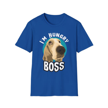 Hungry Boss Dog T-Shirt, Unisex Pet Lover Tee, Funny Animal Shirt, Gift for Dog Owners, Casual Style for Dog Lovers Royal