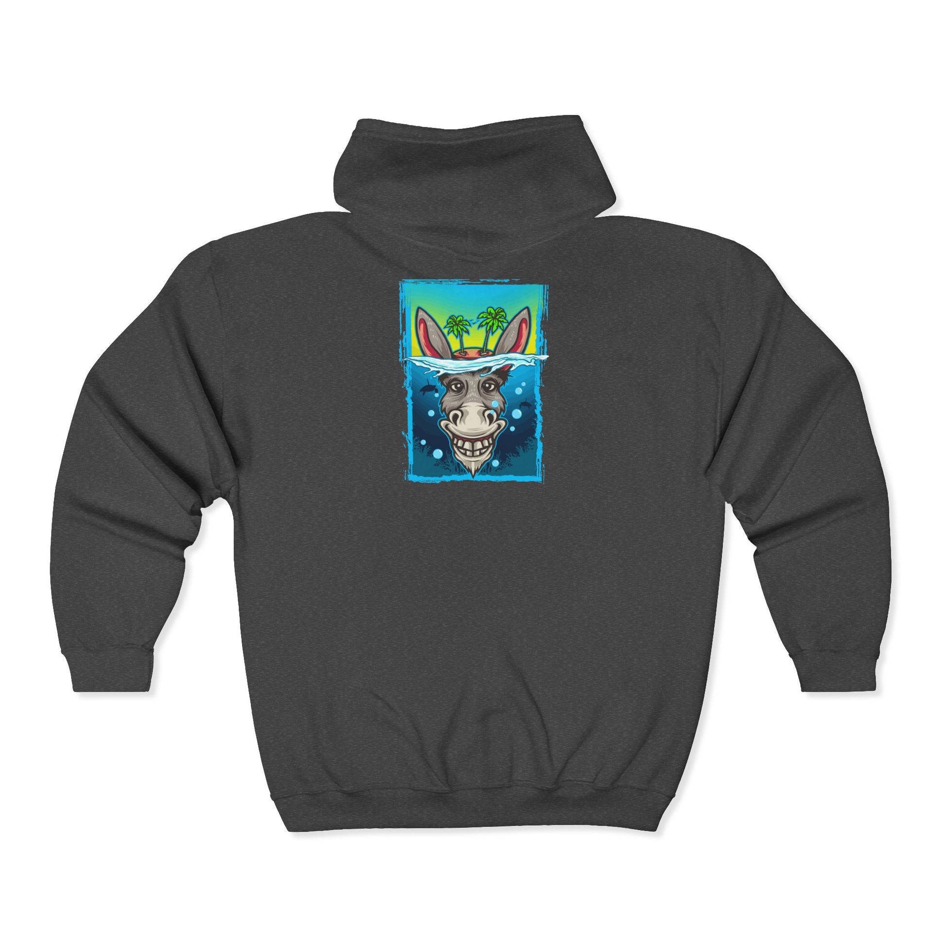 Funny Donkey Island Head Hoodie | Soft & Comfy Tropical Zip-Up