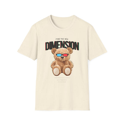 3D Teddy Bear Graphic Unisex Softstyle T-Shirt | Fun Casual Wear, Gift for Teens, Cute Outfit for Movie Night, Gift for Birthdays Natural