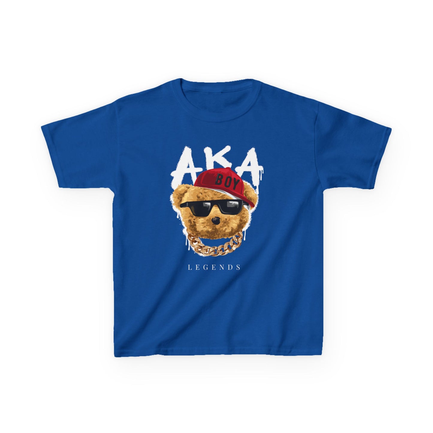 Fun Trendy Kids Tee, Cool Kid Shirt, Bear Graphic Tee, Gift for Boys, Casual Everyday Wear Royal