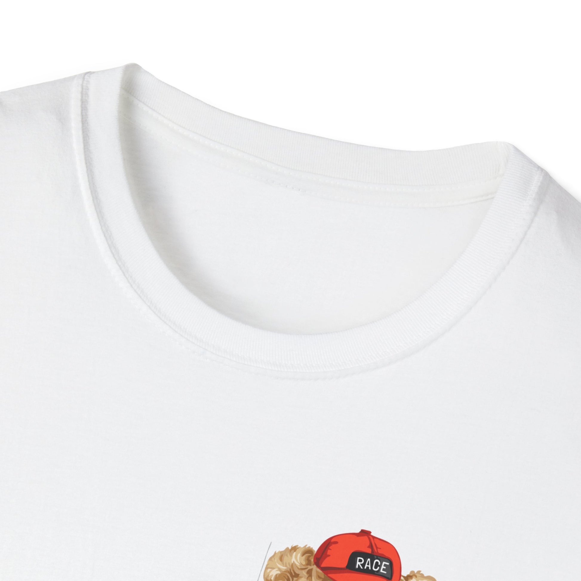 Racing Bear Unisex T-Shirt, Cute Animal Apparel, Car Lovers Gift, Fun Racing Shirt, Gift for Him/Her
