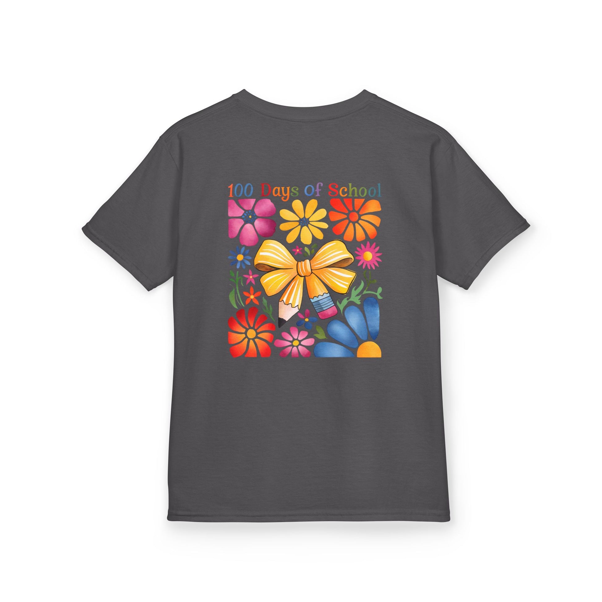 Colorful 100 Days of School Kids Tee, Flower Print T-Shirt for Students, End of Year Celebration Shirt, Fun School Day Wear, Gift for Kids