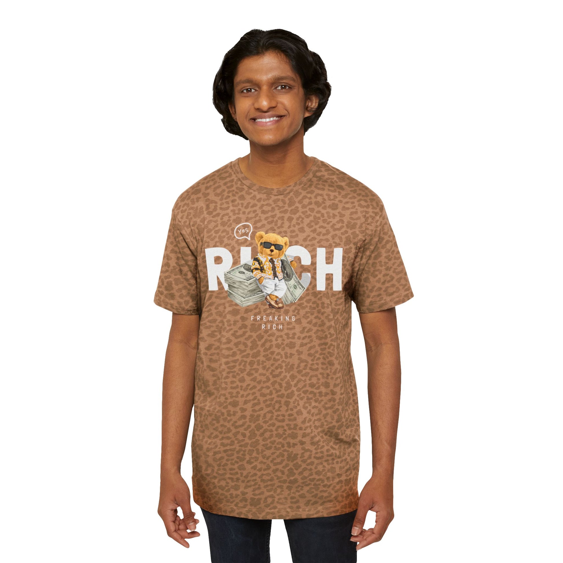 Wildly Rich - Men's Fine Jersey Tee, Unique Graphic T-Shirt for Men, Cool Animal Print Tee, Fashionable Casual Wear, Gift for Him