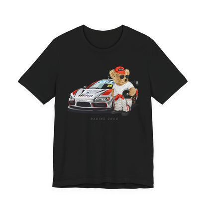 Racing Bear Short Sleeve Tee, Cool Car T-Shirt, Unisex Graphic Shirt, Perfect Gift for Racing Fans, Race Day Outfit