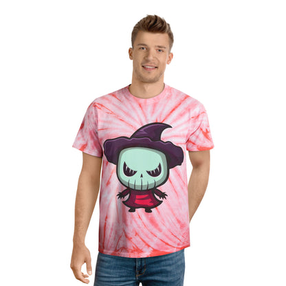 Whimsical Tie-Dye Tee with Cute Halloween Character | Fun Casual Wear, Unisex T-Shirt, Festival Clothing, Unique Gift - Cozy Kawaii LLC