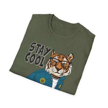 Cool Tiger Graphic T-Shirt | Stay Cool Tee, Unisex Sizes, Casual Wear, Gift for Animal Lovers, Everyday Style