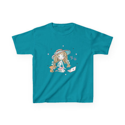 Whimsical Kids T-Shirt Featuring Cute Character, Fun Gift for Birthdays, Playdates, Holiday Wear, Everyday Adventure Tropical Blue