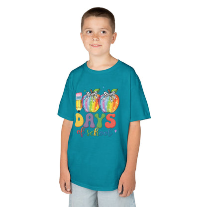 Colorful 100 Days of School Kids Tee, Fun T-Shirt, Back to School, Teacher Gift, Rainbow Design, Kid's Clothing