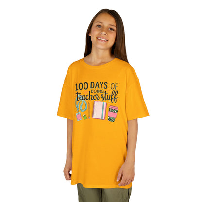 Teacher Appreciation Kids Tee, 100 Days of Teacher Stuff Shirt, School Spirit Tee, Gift for Future Educators, Kids' Classroom Apparel