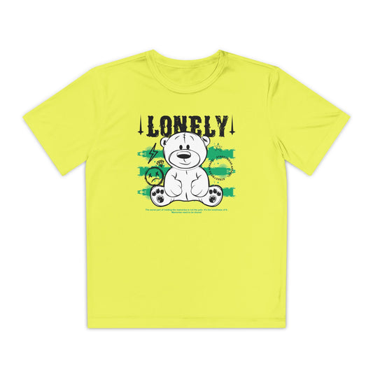 Youth Competitive Spirit Tee - Trendy Bear Graphic T-Shirt for Tweens, Unique Gift, Youth Sportswear, Cool Vintage Tee, Perfect for Holidays Neon Yellow