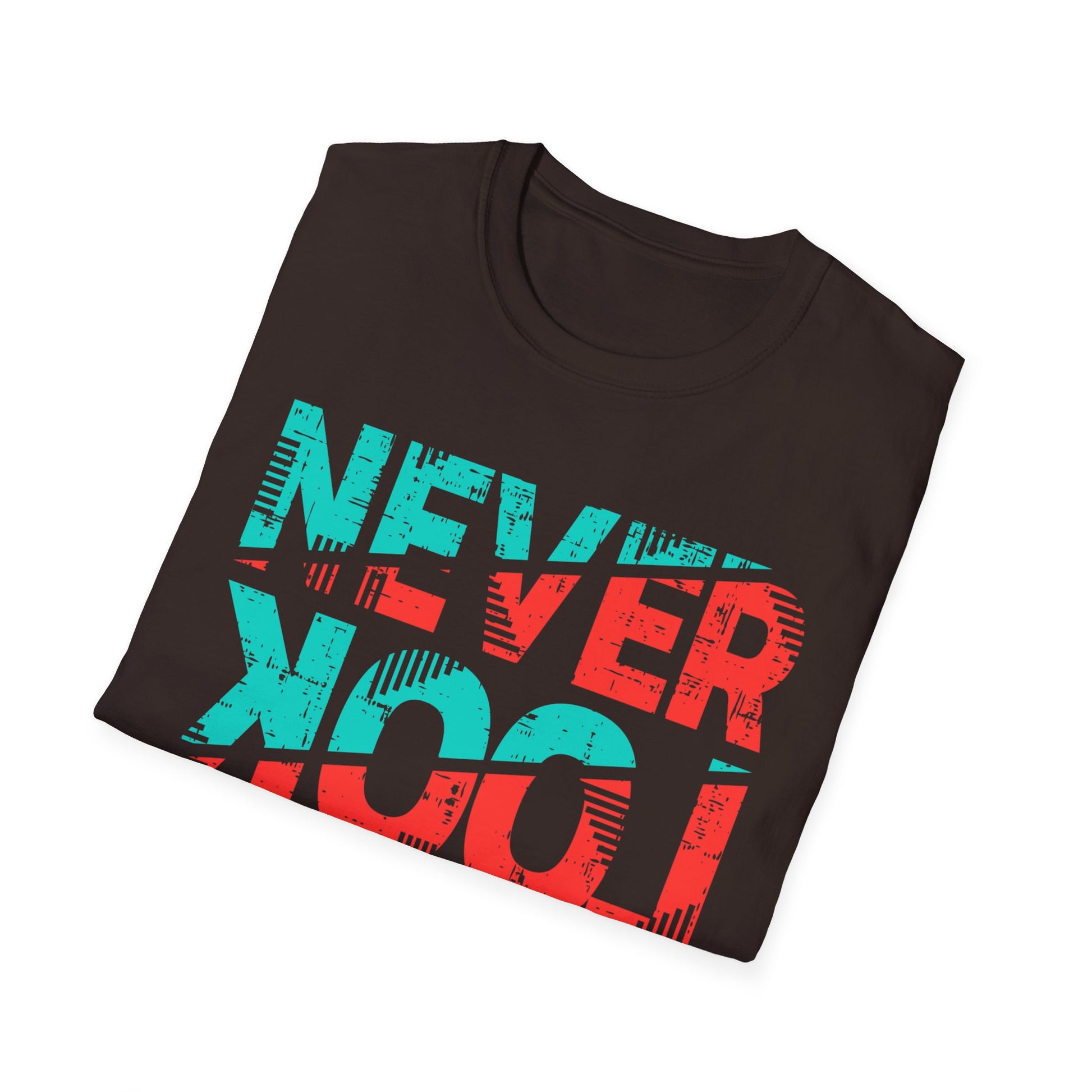 Unisex Softstyle T-Shirt with 'Never Look Back' Design - Motivational Graphic Tee for Daily Wear, Gifts, Casual Outings, Street Style