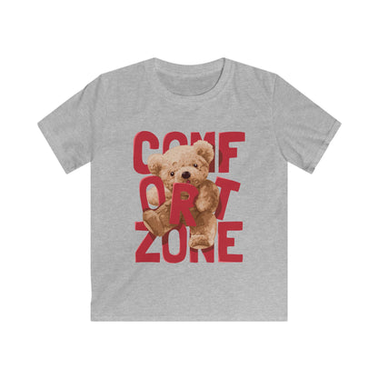 Comfort Zone Kids Tee, Cute Bear T-Shirt, Kids' Sweatshirt, Playful Comfort Shirt, Fun Gift for Boys and Girls Sport Grey