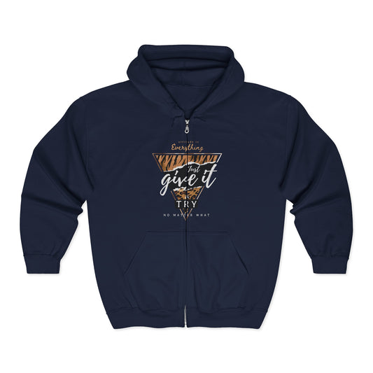 Zip-Up Hoodie Attitude is Everything - Just Give it a Try Navy
