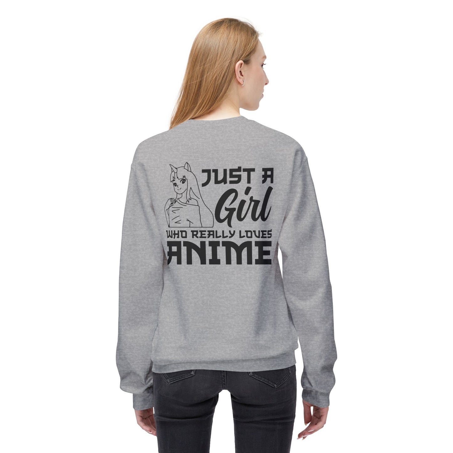 Anime Lover Crewneck Sweatshirt - Just a Girl Who Really Loves Anime, Unisex Casual Apparel, Anime Gift, Cozy Fashion, Fleece Sweater