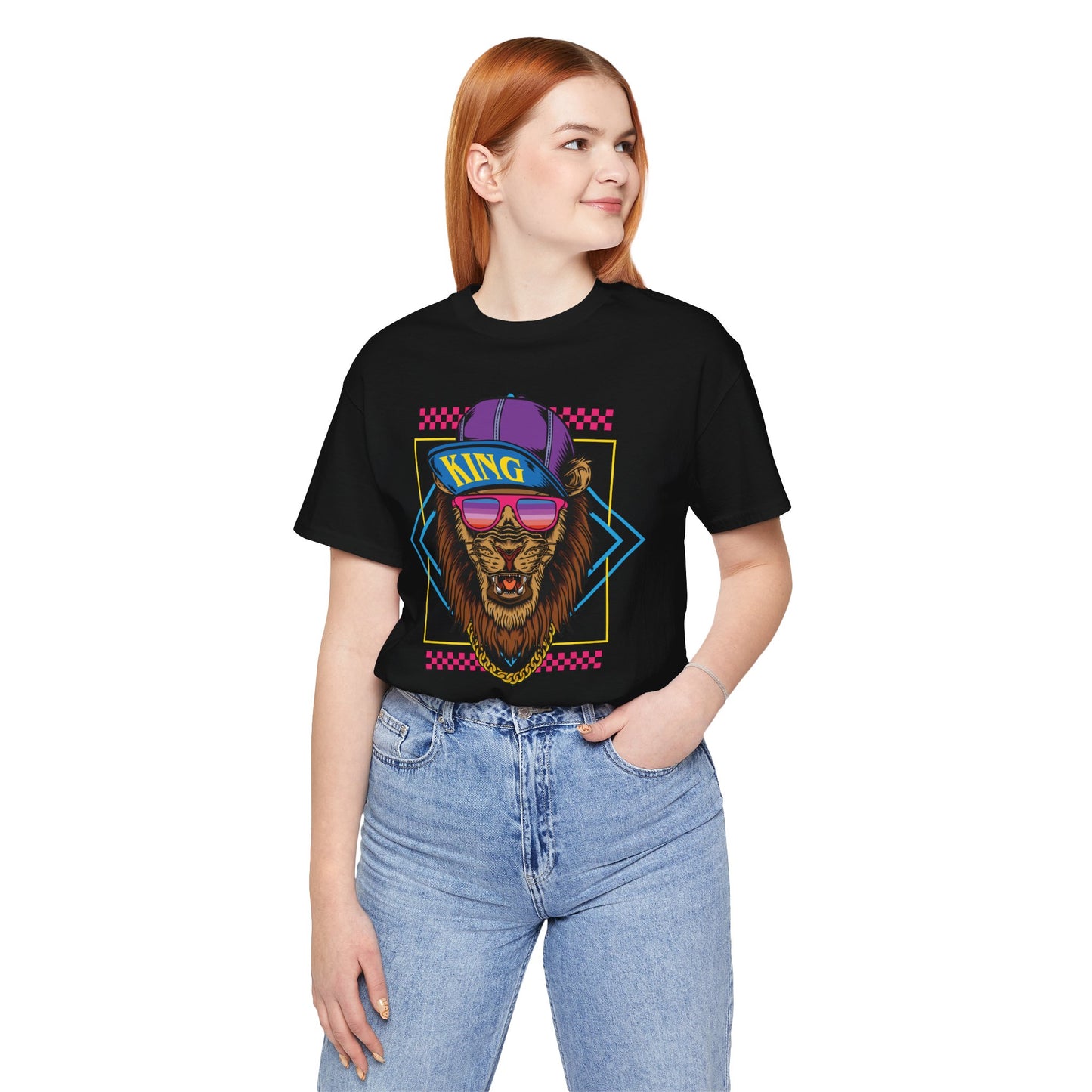 King Lion Graphic Tee, Funky T-Shirt, Hip Hop Style Shirt, Unisex Streetwear, Cool Gift for Him/Her, Casual Vibes, Summer Fashion
