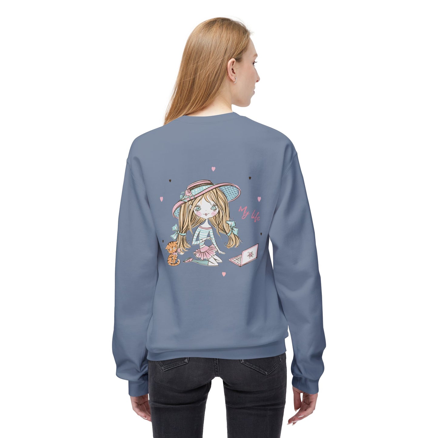 Cute Illustrated Crewneck Sweatshirt, Cozy Everyday Wear, Gift for Her, Fun Fashion, Casual Outfit, Birthday Present