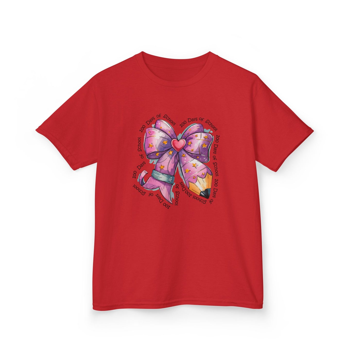 Kids Bow Graphic Tee, Birthday Gift for Girls, Cute Summer Top, Fun Kids Clothing, Birthday Party Attire, Playful Fashion Red