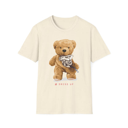 Cute Bear Graphic T-Shirt, Casual Cotton Tee, Fun Birthday Gift, Everyday Wear, Unique Animal Tee, Teddy Bear Shirt Natural