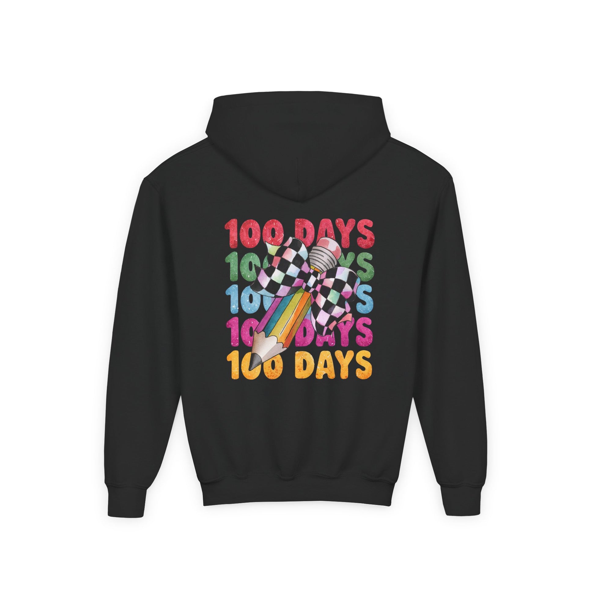 Colorful 100 Days Hoodie for Kids, Fun Sweatshirt for School Celebrations, Youth Fashion, Unique Gift for Students, Cozy Everyday Wear