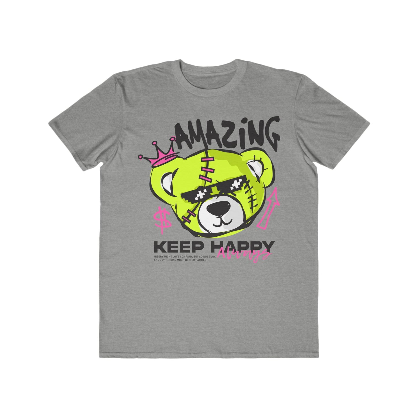 Amazing Keep Happy Urban Wear For Men, Trendy Graphic T-Shirt, Casual Wear, Gift for Him, Fun Summer Apparel Heather Grey
