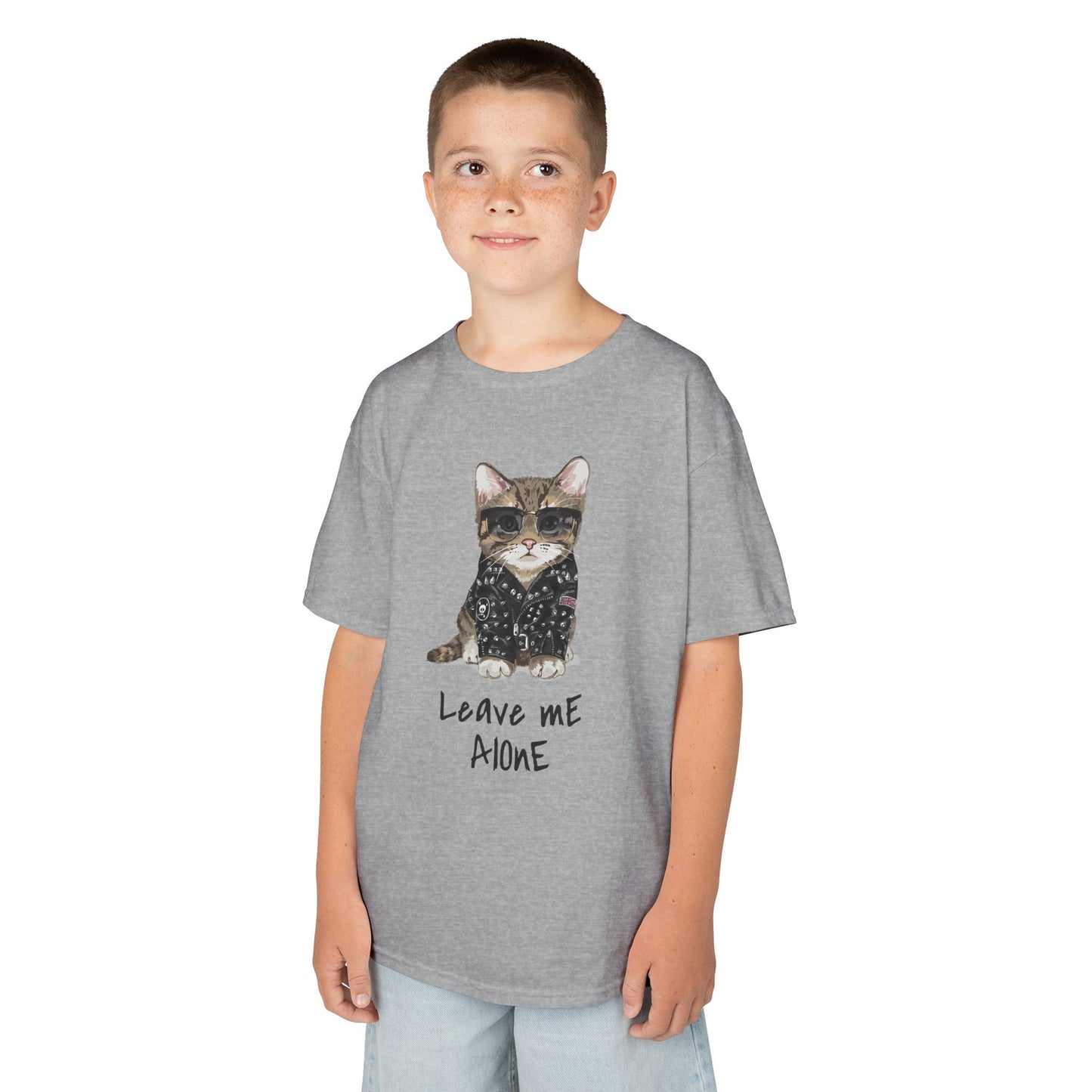 Cat Lover Kids Tee - "Leave Me Alone" Shirt, Funny Kids Apparel, Gift for Cat Lovers, Cute Cat Shirt for Kids, Animal Lover T-Shirt