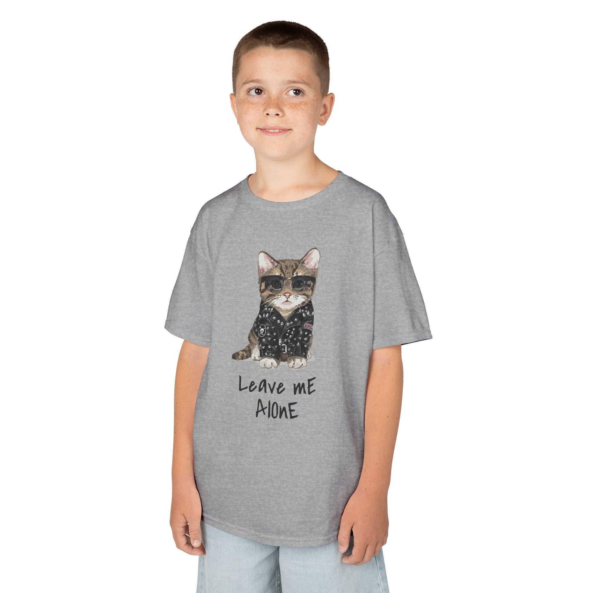 Cat Lover Kids Tee - "Leave Me Alone" Shirt, Funny Kids Apparel, Gift for Cat Lovers, Cute Cat Shirt for Kids, Animal Lover T-Shirt