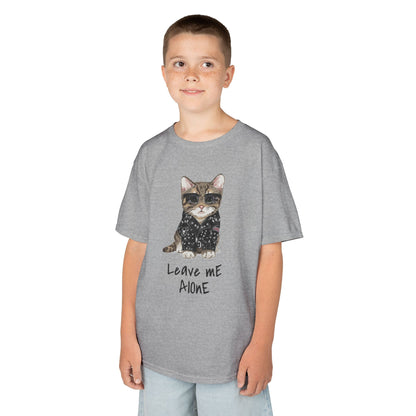 Cat Lover Kids Tee - "Leave Me Alone" Shirt, Funny Kids Apparel, Gift for Cat Lovers, Cute Cat Shirt for Kids, Animal Lover T-Shirt