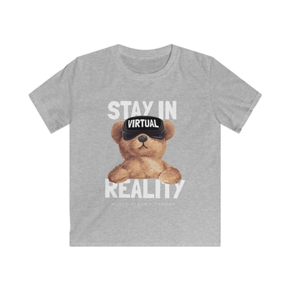 Kids Virtual Reality Tee - Fun Cotton T-Shirt, Stay in Reality, Gift for Gamers, Cool Casual Wear, Birthday Gift, Playdate Outfit Sport Grey
