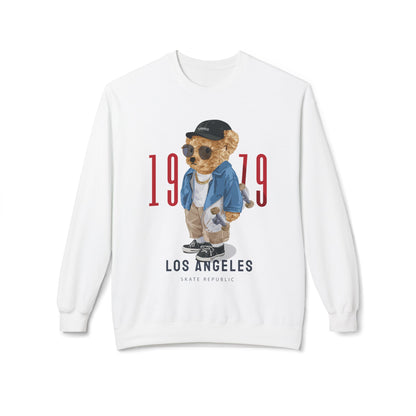 Vintage Los Angeles Bear Sweatshirt, Cozy Crewneck, Unisex Fleece Top, 1979 Style, Perfect for Casual Outfits, Gift for Bears Lovers White