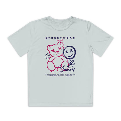 Cool Youth Streetwear Tee - 'Be Yourself' Graphic, Trendy Youth T-Shirt, Casual Wear, Birthday Gift, Fashionable Gift Silver