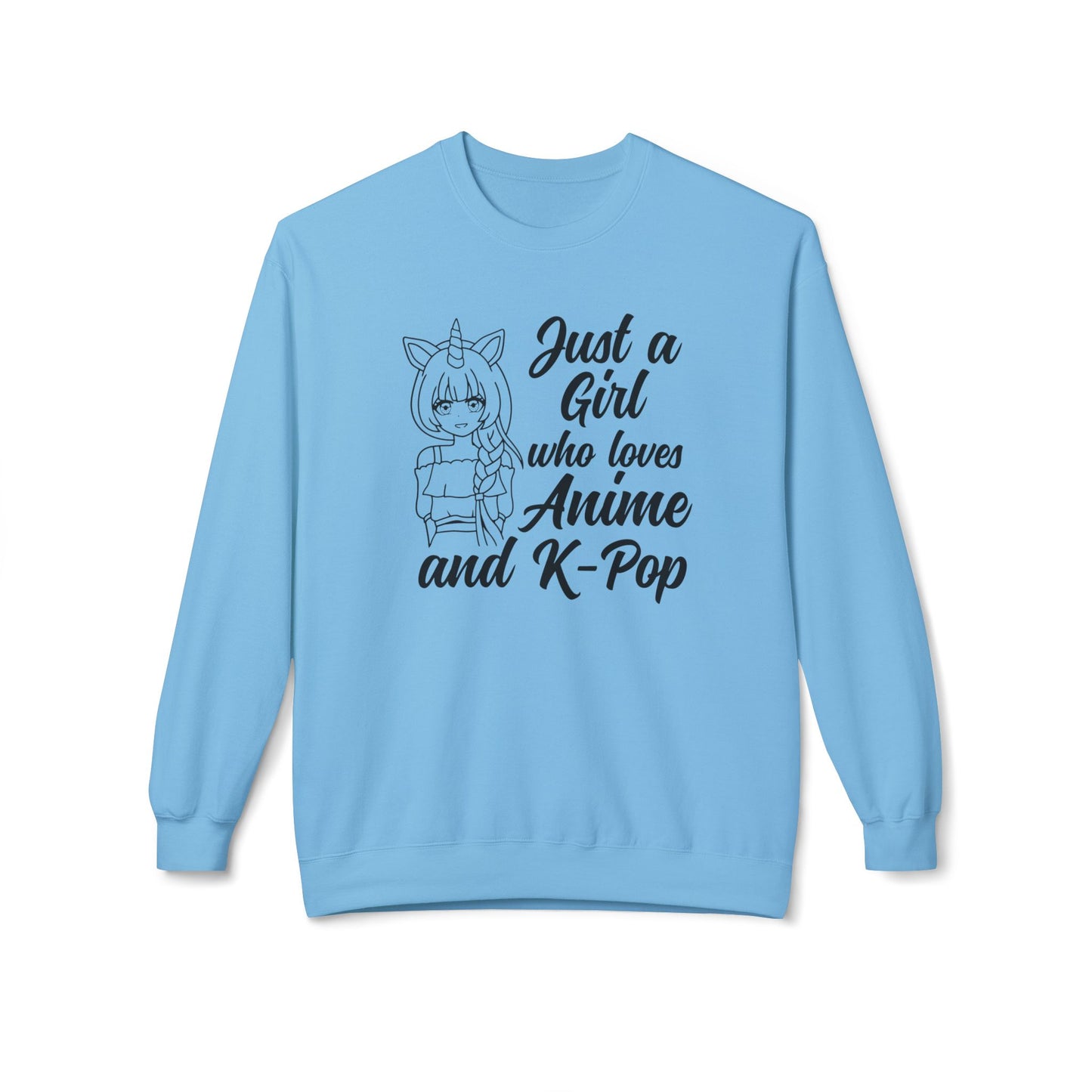 Anime & K-Pop Crewneck Sweatshirt, Cozy Gift for Fans, Cute Fashion for Anime Lovers, Perfect for Casual Outfits, Birthday & Holiday Gift Sky
