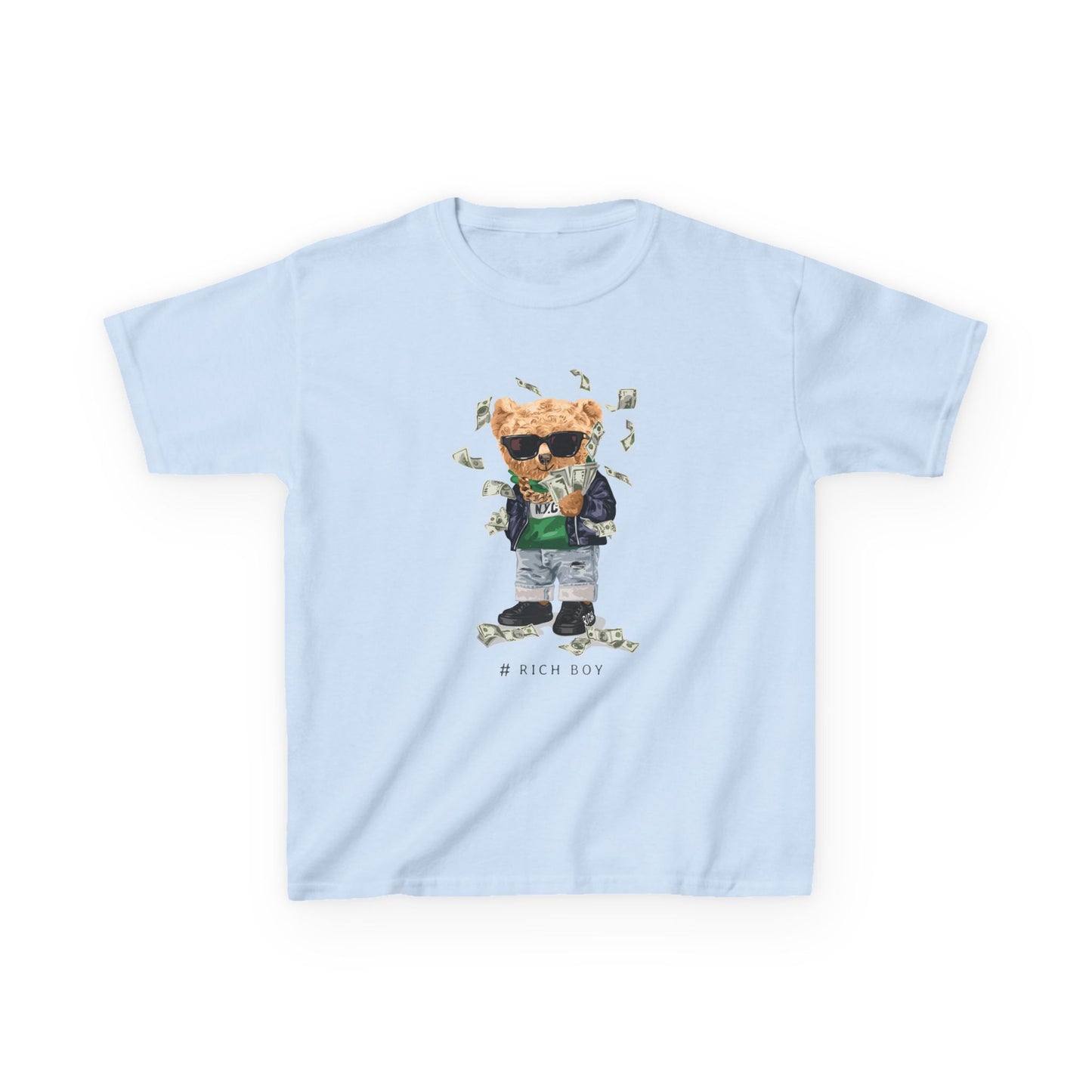 Cool Bear Kids Tee - Fun Graphic Shirt for Stylish Children, Gift for Birthdays, Everyday Wear, Casual Outfit, Unique Kids Apparel Light Blue