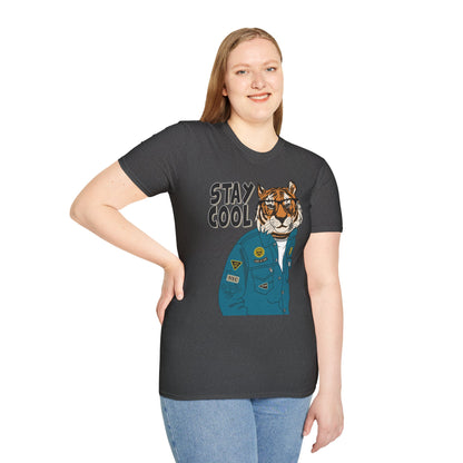 Cool Tiger Graphic T-Shirt | Stay Cool Tee, Unisex Sizes, Casual Wear, Gift for Animal Lovers, Everyday Style