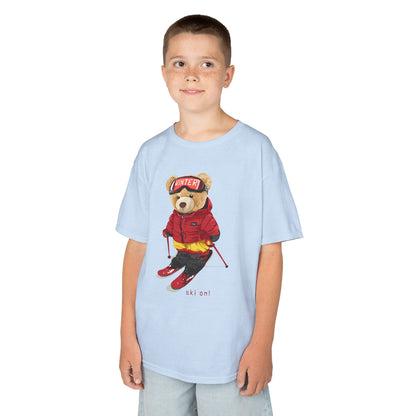 Kids Graphic Tee with Cool Bear Design, Fun Casual Wear for Boys and Girls, Perfect for Birthday Gifts, Playdates, and Everyday Comfort