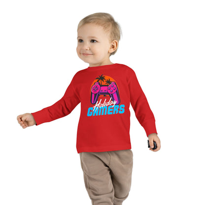 Holiday Gamers Toddler Long Sleeve Tee, Kids Gaming Shirt, Playful Toddler Apparel, Gift for Gamers, Fun Children's Top