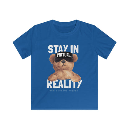 Kids Virtual Reality Tee - Fun Cotton T-Shirt, Stay in Reality, Gift for Gamers, Cool Casual Wear, Birthday Gift, Playdate Outfit Royal