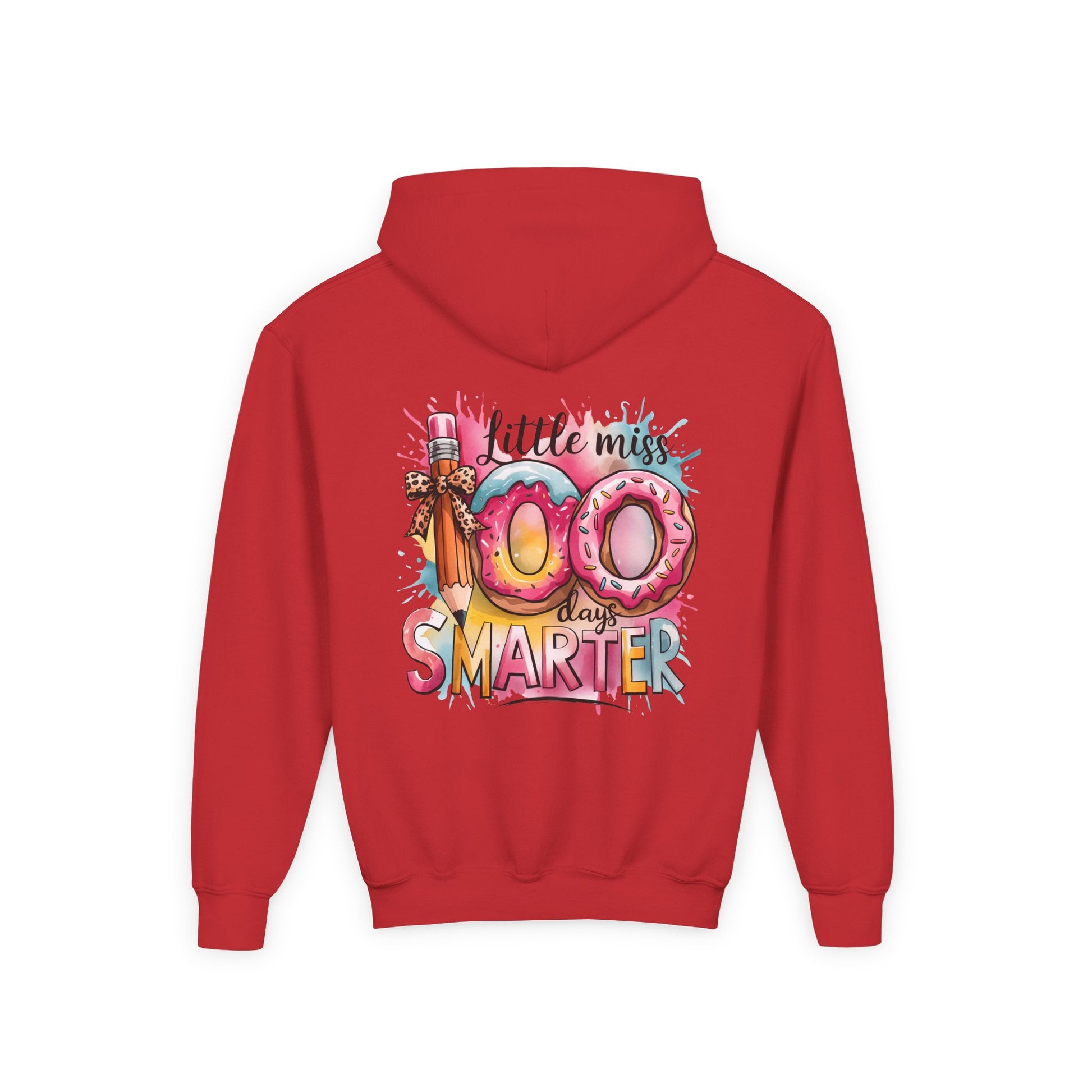 Youth Hooded Sweatshirt - Little Miss 100 Days Smarter Celebration Gift, Kids Birthday, School Milestone, Fun Apparel, Cute Kids Outfit