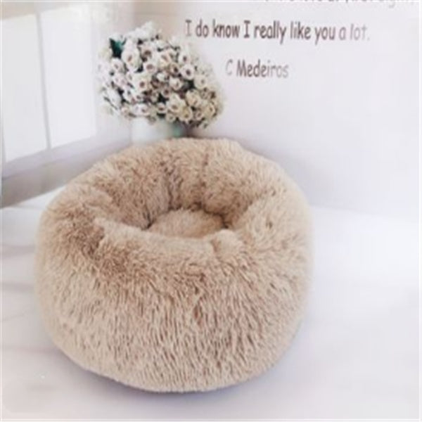 Round Long Hairy Autumn And Winter Nest Pad Cat Mattress Rubber color