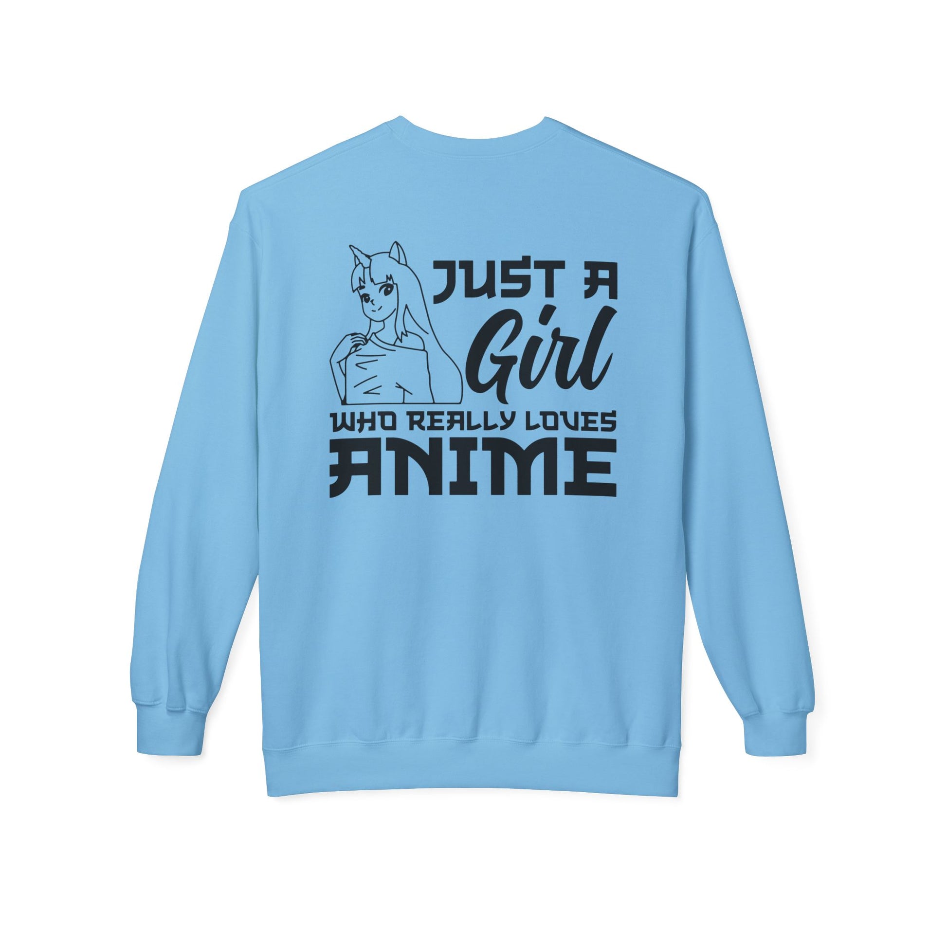 Anime Lover Crewneck Sweatshirt - Just a Girl Who Really Loves Anime, Unisex Casual Apparel, Anime Gift, Cozy Fashion, Fleece Sweater