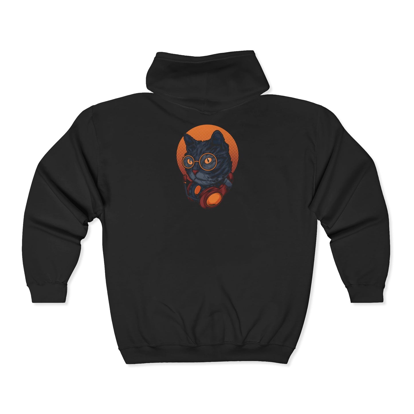 Cozy Cat-Themed Zip-Up Hoodie, Cat Lover Gift, Halloween Apparel, Unisex Sweatshirt, Casual Wear
