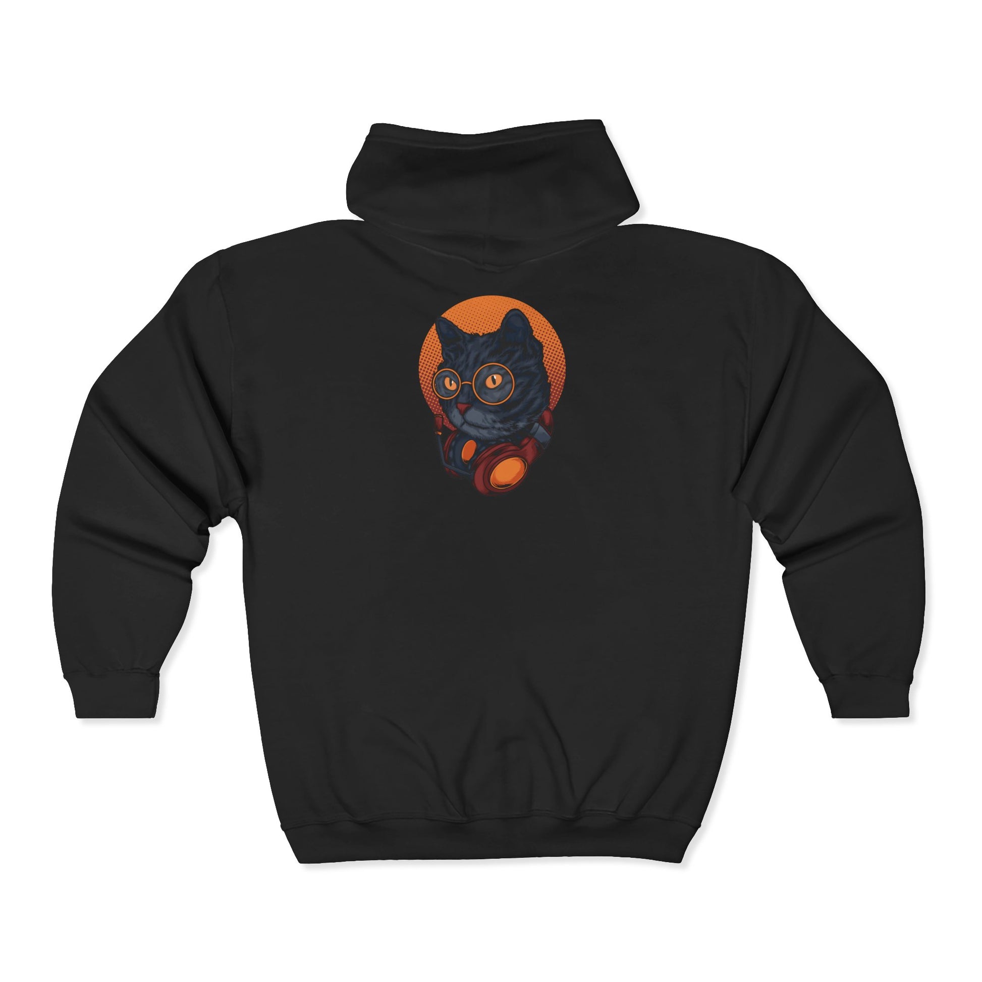 Cozy Cat-Themed Zip-Up Hoodie, Cat Lover Gift, Halloween Apparel, Unisex Sweatshirt, Casual Wear