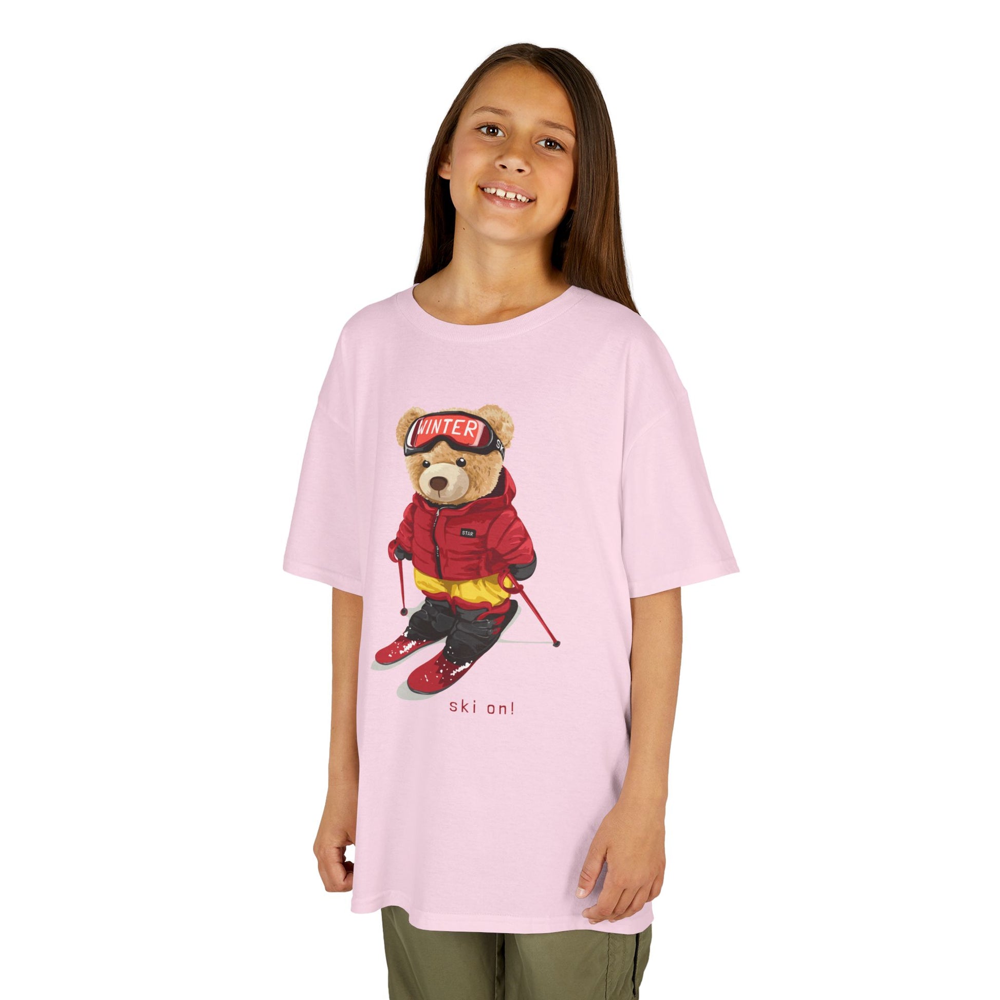 Kids Graphic Tee with Cool Bear Design, Fun Casual Wear for Boys and Girls, Perfect for Birthday Gifts, Playdates, and Everyday Comfort